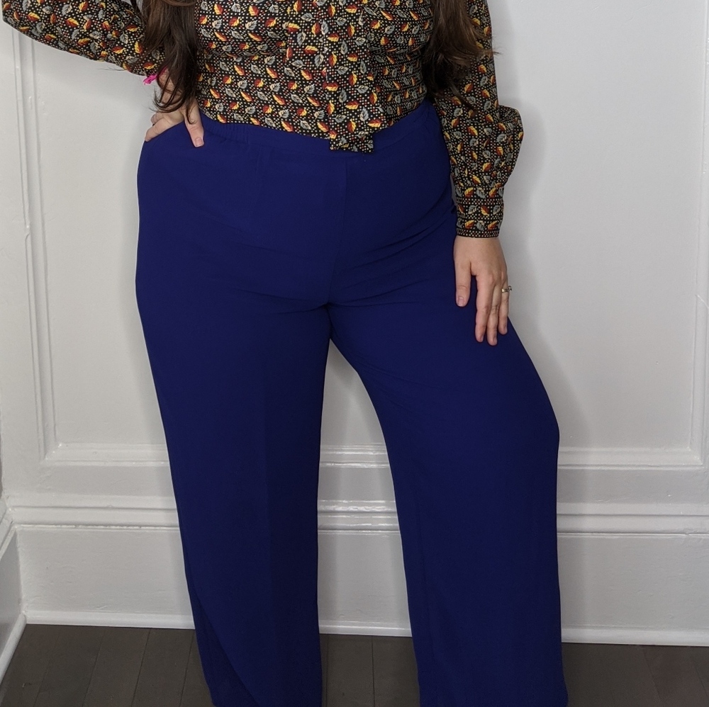 Vintage 90s Plus Size Blue Pants Size 18W